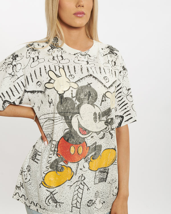 90s Disney Mickey Mouse 'All Over Print' Tee <br>M
