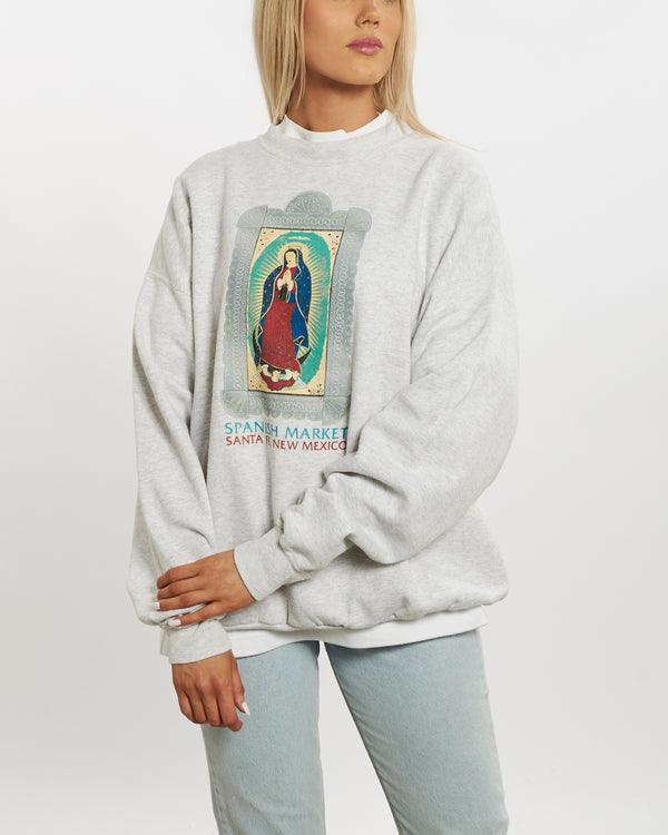Vintage 90s Spanish Market 'Santa Fe, New Mexico' Sweatshirt <br>M , The Real Deal , newtown, sydney, australia, thrift store, opshop, preloved, secondhand, sustainable, retro, antique, 70s, 80s, 90s, 2000s, 00s, fashion, clothing, streetwear, trendy, garment, style, boutique, store, shop, archive, sale, cheap, best, top