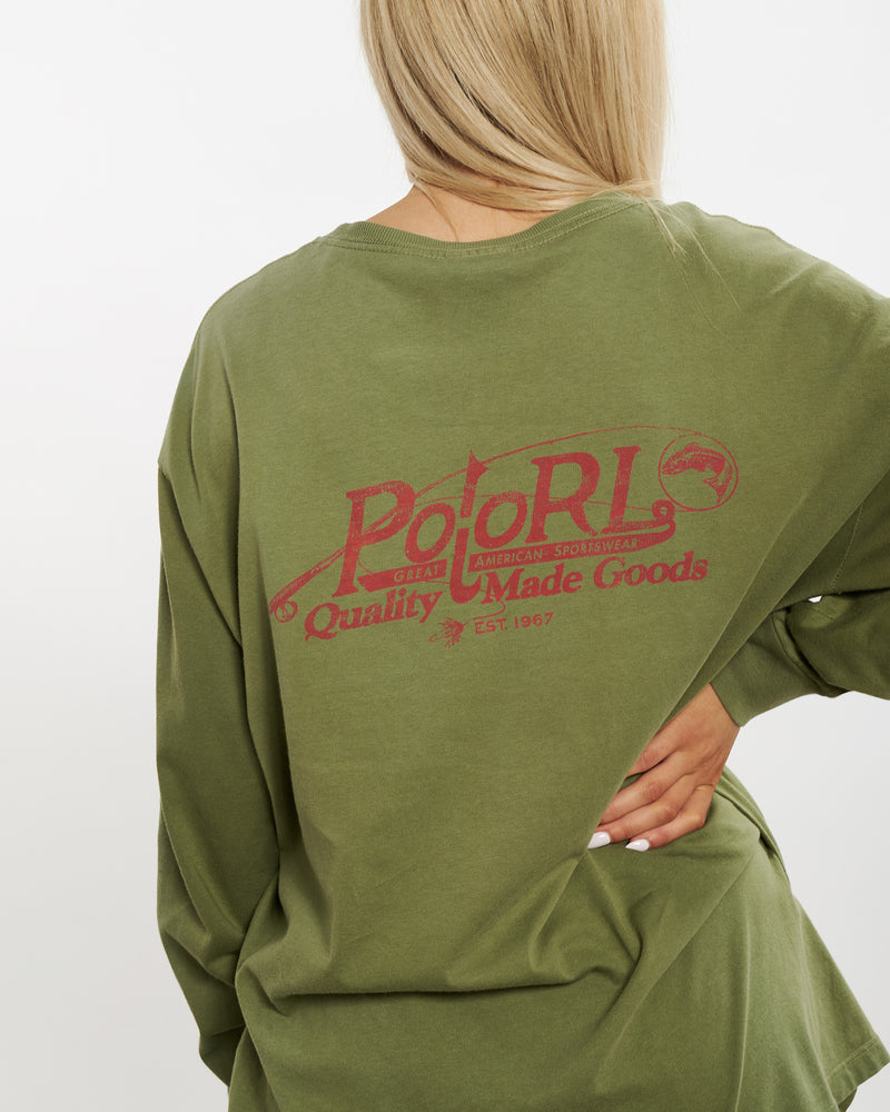 Vintage 90s Polo Ralph Lauren Long Sleeve Tee <br>L , The Real Deal , newtown, sydney, australia, thrift store, opshop, preloved, secondhand, sustainable, retro, antique, 70s, 80s, 90s, 2000s, 00s, fashion, clothing, streetwear, trendy, garment, style, boutique, store, shop, archive, sale, cheap, best, top