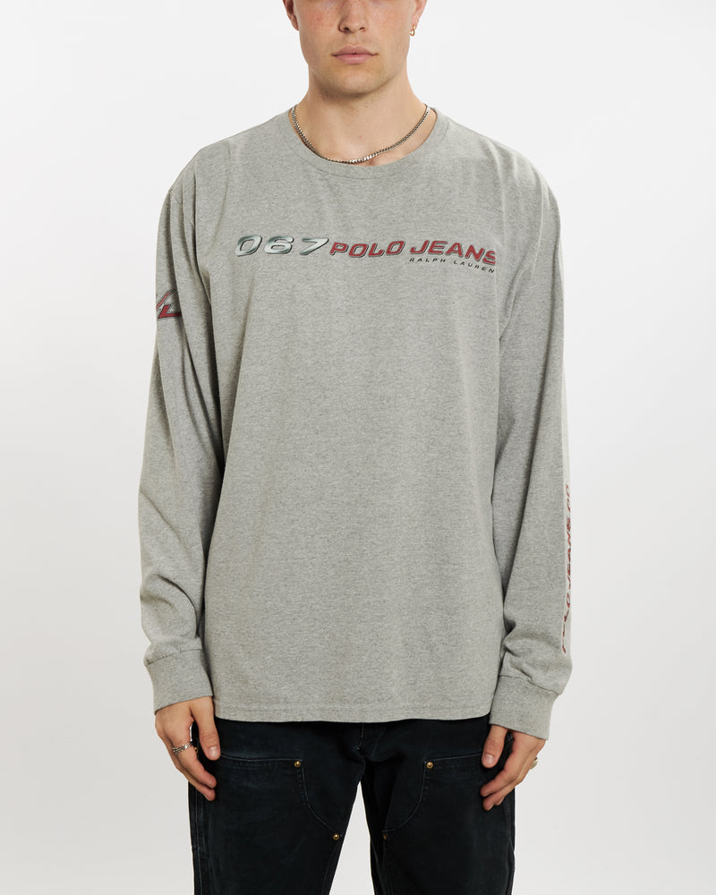 Vintage 90s Polo Ralph Lauren Polo Jeans Co. Long Sleeve Tee <br>L , The Real Deal , newtown, sydney, australia, thrift store, opshop, preloved, secondhand, sustainable, retro, antique, 70s, 80s, 90s, 2000s, 00s, fashion, clothing, streetwear, trendy, garment, style, boutique, store, shop, archive, sale, cheap, best, top