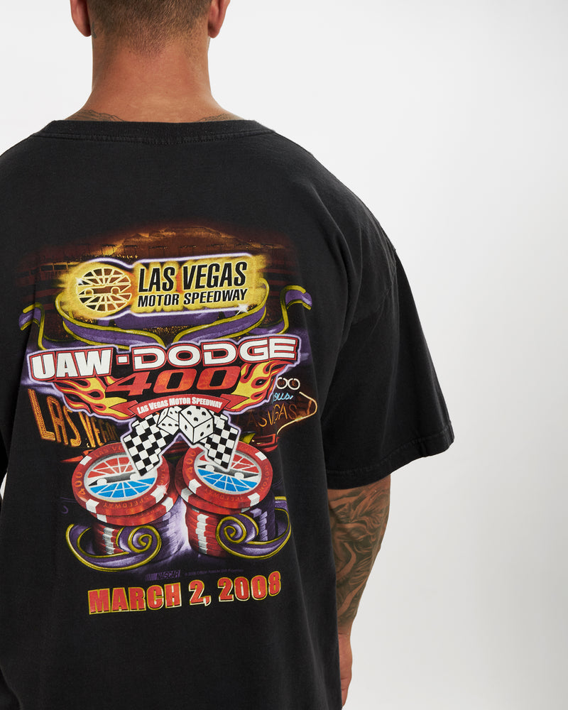 Vintage Las Vegas Racing Tee <br>XL , The Real Deal , newtown, sydney, australia, thrift store, opshop, preloved, secondhand, sustainable, retro, antique, 70s, 80s, 90s, 2000s, 00s, fashion, clothing, streetwear, trendy, garment, style, boutique, store, shop, archive, sale, cheap, best, top