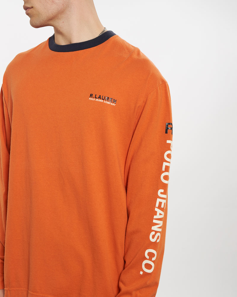 Vintage 90s Ralph Lauren Polo Jeans Co. Long Sleeve Tee <br>L , The Real Deal , newtown, sydney, australia, thrift store, opshop, preloved, secondhand, sustainable, retro, antique, 70s, 80s, 90s, 2000s, 00s, fashion, clothing, streetwear, trendy, garment, style, boutique, store, shop, archive, sale, cheap, best, top