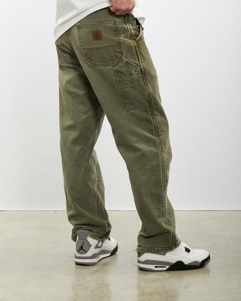 Vintage Carhartt 'Flannel Lined' Carpenter Pants <br>32" , The Real Deal , newtown, sydney, australia, thrift store, opshop, preloved, secondhand, sustainable, retro, antique, 70s, 80s, 90s, 2000s, 00s, fashion, clothing, streetwear, trendy, garment, style, boutique, store, shop, archive, sale, cheap, best, top