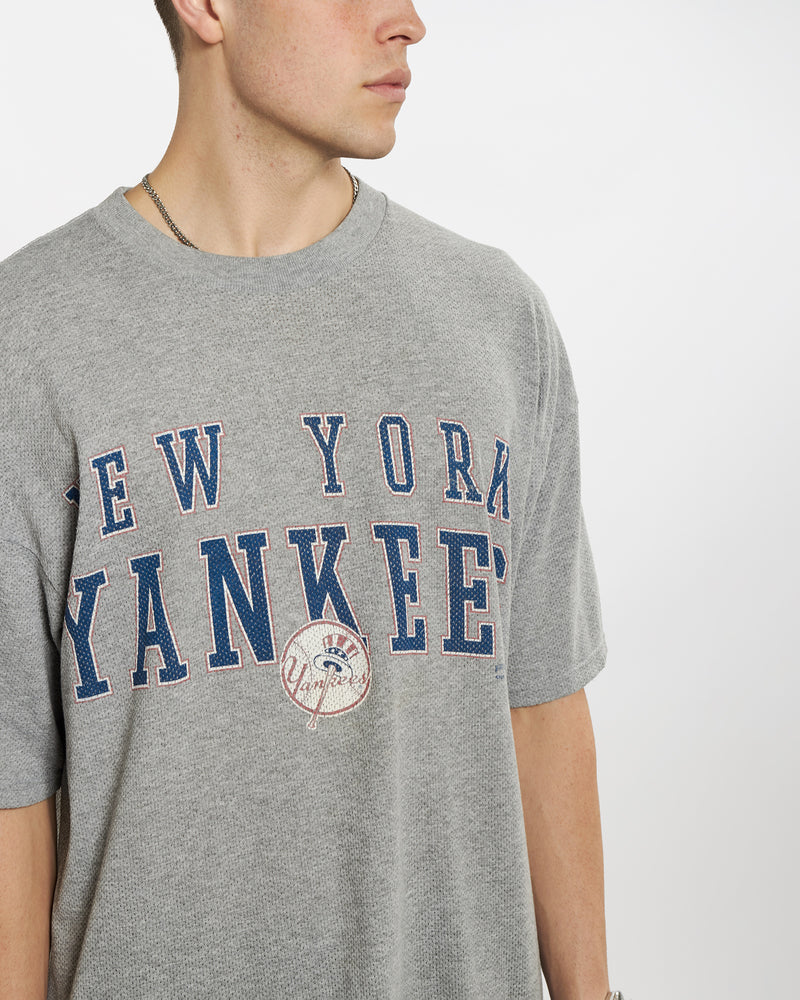 Vintage 1998 MLB New York Yankees Mesh Tee <br>L , The Real Deal , newtown, sydney, australia, thrift store, opshop, preloved, secondhand, sustainable, retro, antique, 70s, 80s, 90s, 2000s, 00s, fashion, clothing, streetwear, trendy, garment, style, boutique, store, shop, archive, sale, cheap, best, top