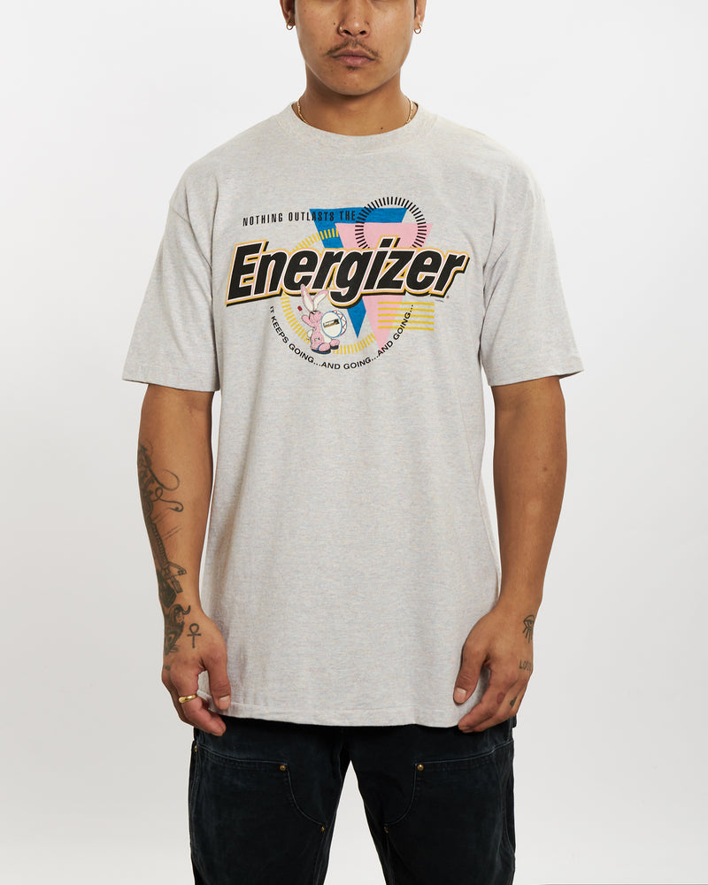Vintage 90s Energizer Batteries Tee <br>XL , The Real Deal , newtown, sydney, australia, thrift store, opshop, preloved, secondhand, sustainable, retro, antique, 70s, 80s, 90s, 2000s, 00s, fashion, clothing, streetwear, trendy, garment, style, boutique, store, shop, archive, sale, cheap, best, top