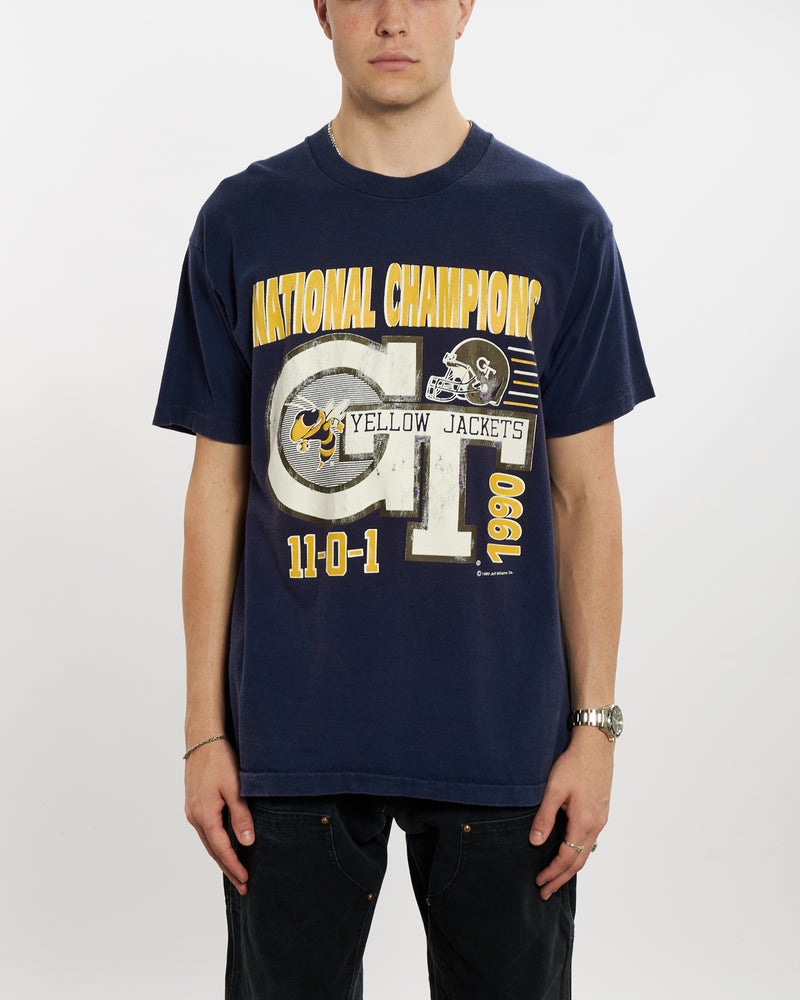 Vintage 1990 NCAA Georgia Tech Yellow Jackets Tee <br>L , The Real Deal , newtown, sydney, australia, thrift store, opshop, preloved, secondhand, sustainable, retro, antique, 70s, 80s, 90s, 2000s, 00s, fashion, clothing, streetwear, trendy, garment, style, boutique, store, shop, archive, sale, cheap, best, top