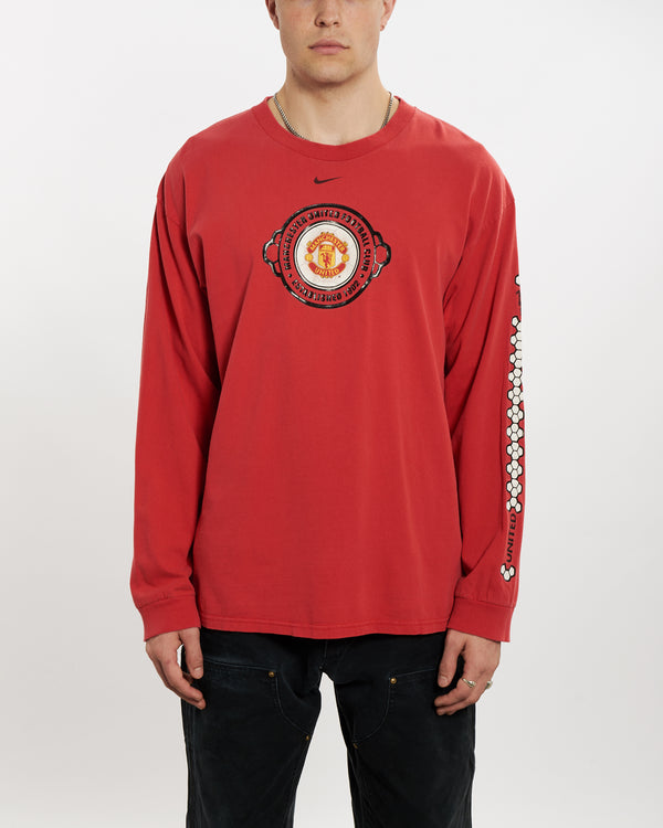 90s Nike Manchester United F.C. Long Sleeve Tee <br>L