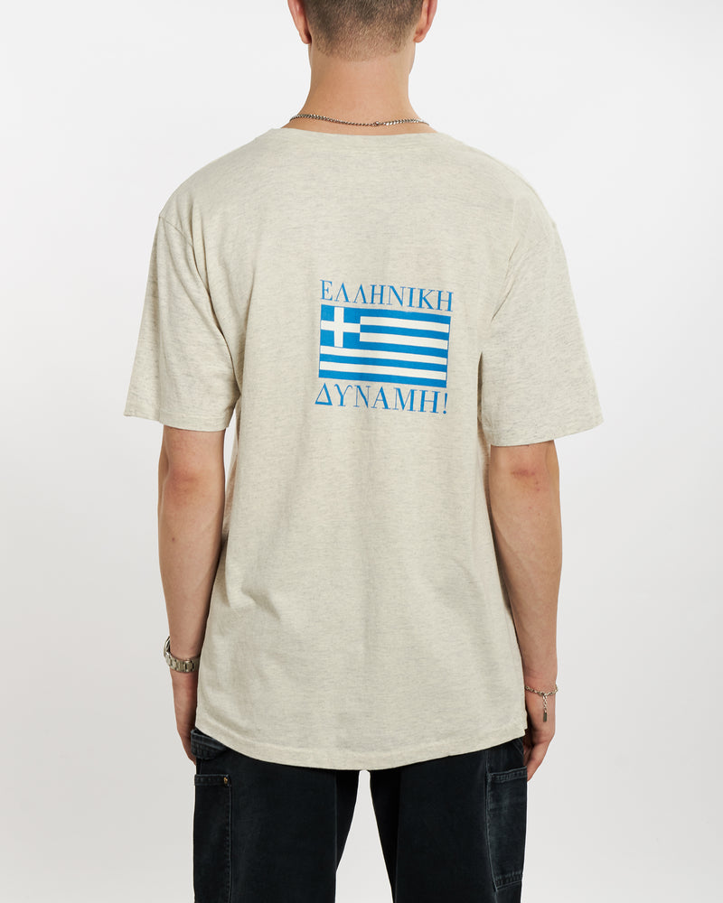 Vintage 1994 FIFA World Cup 'Greece' Tee <br>L , The Real Deal , newtown, sydney, australia, thrift store, opshop, preloved, secondhand, sustainable, retro, antique, 70s, 80s, 90s, 2000s, 00s, fashion, clothing, streetwear, trendy, garment, style, boutique, store, shop, archive, sale, cheap, best, top