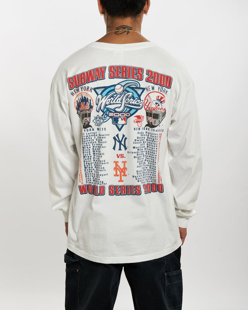 Vintage MLB World Series Long Sleeve Tee <br>XL , The Real Deal , newtown, sydney, australia, thrift store, opshop, preloved, secondhand, sustainable, retro, antique, 70s, 80s, 90s, 2000s, 00s, fashion, clothing, streetwear, trendy, garment, style, boutique, store, shop, archive, sale, cheap, best, top
