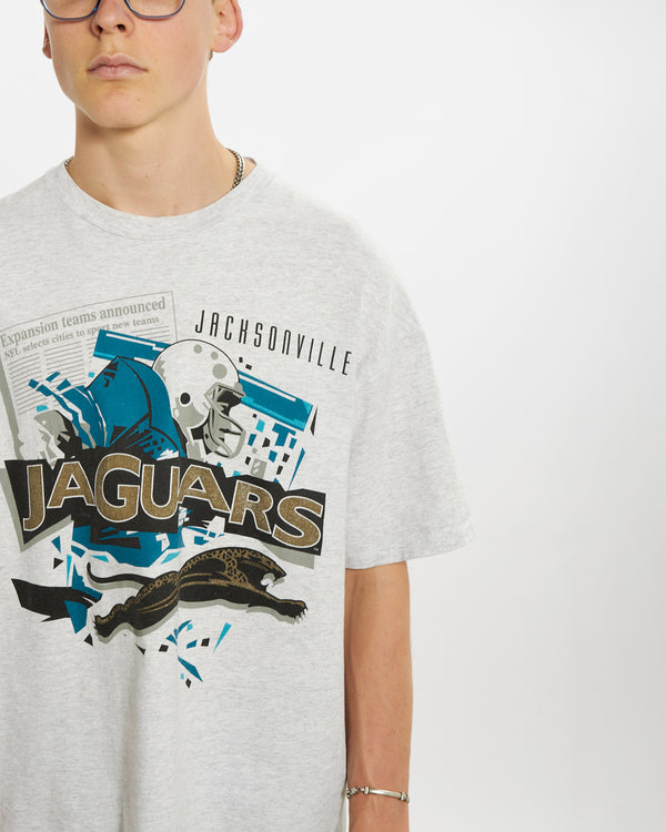 Vintage 90s NFL Jacksonville Jaguars Tee <br>L , The Real Deal , newtown, sydney, australia, thrift store, opshop, preloved, secondhand, sustainable, retro, antique, 70s, 80s, 90s, 2000s, 00s, fashion, clothing, streetwear, trendy, garment, style, boutique, store, shop, archive, sale, cheap, best, top