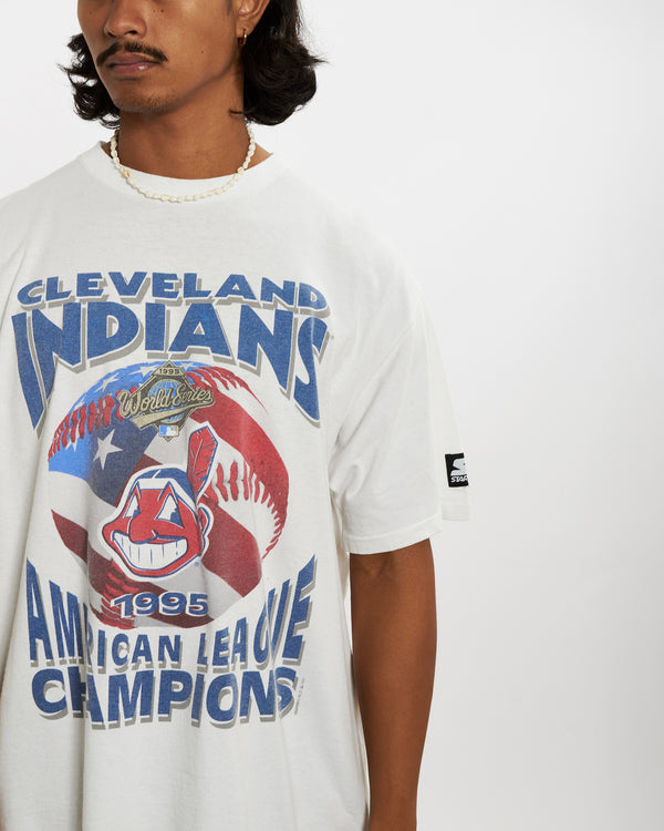 Vintage 1995 MLB Cleveland Indians Tee <br>L , The Real Deal , newtown, sydney, australia, thrift store, opshop, preloved, secondhand, sustainable, retro, antique, 70s, 80s, 90s, 2000s, 00s, fashion, clothing, streetwear, trendy, garment, style, boutique, store, shop, archive, sale, cheap, best, top