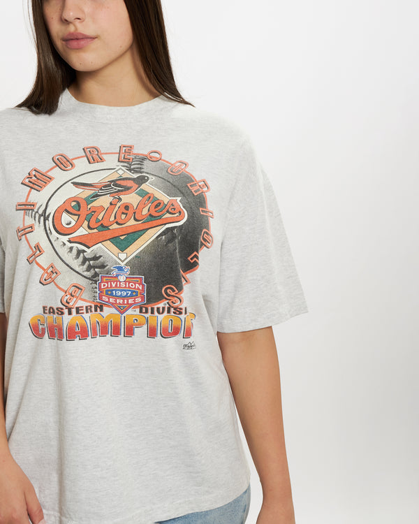 Vintage 1997 MLB Baltimore Orioles Tee <br>M , The Real Deal , newtown, sydney, australia, thrift store, opshop, preloved, secondhand, sustainable, retro, antique, 70s, 80s, 90s, 2000s, 00s, fashion, clothing, streetwear, trendy, garment, style, boutique, store, shop, archive, sale, cheap, best, top