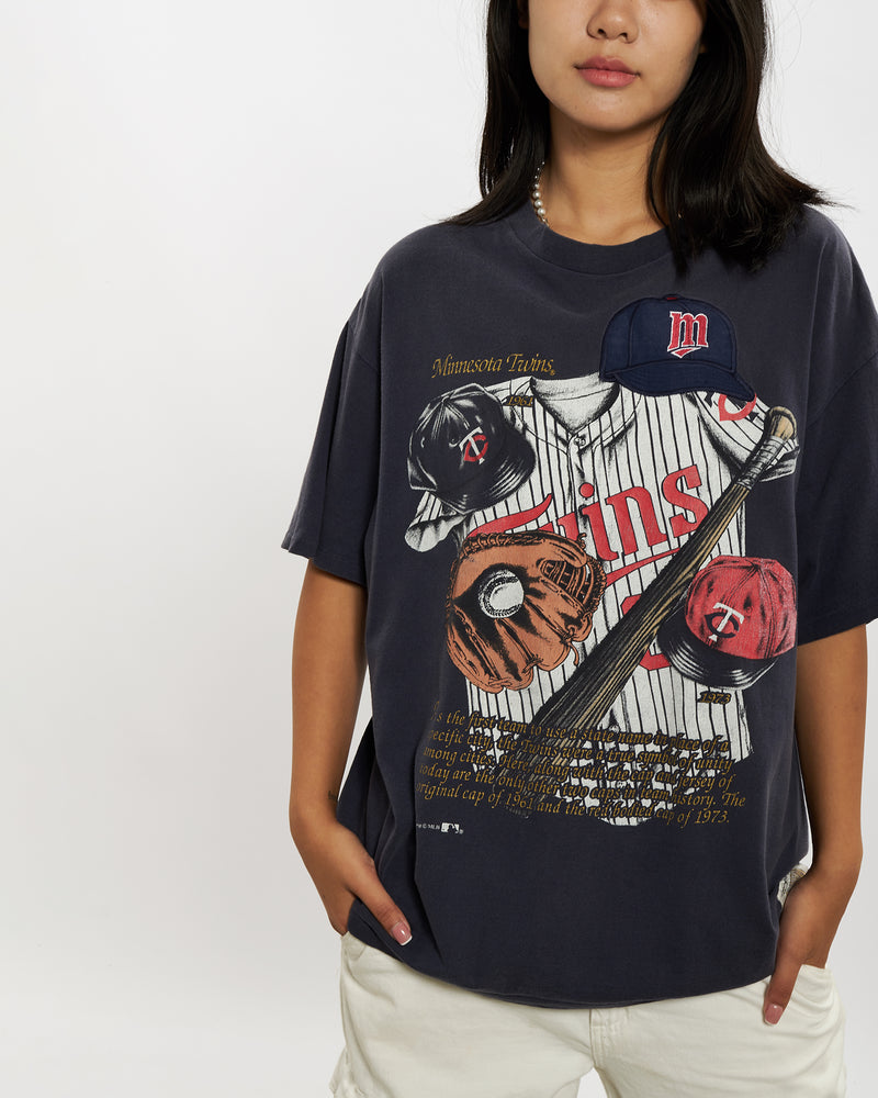 Vintage 90s MLB Minnesota Twins Tee <br>M , The Real Deal , newtown, sydney, australia, thrift store, opshop, preloved, secondhand, sustainable, retro, antique, 70s, 80s, 90s, 2000s, 00s, fashion, clothing, streetwear, trendy, garment, style, boutique, store, shop, archive, sale, cheap, best, top