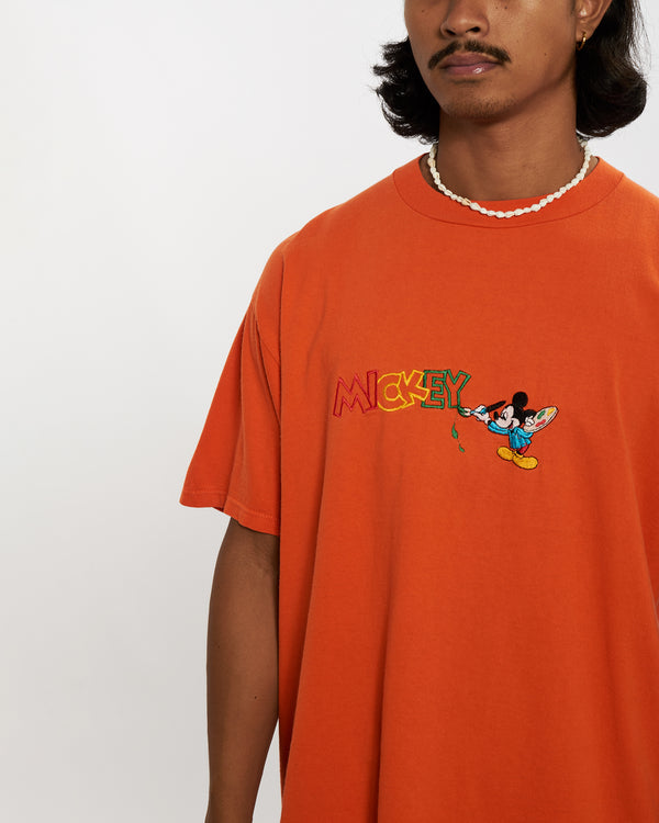 90s Embroidered Mickey Mouse Tee <br>L