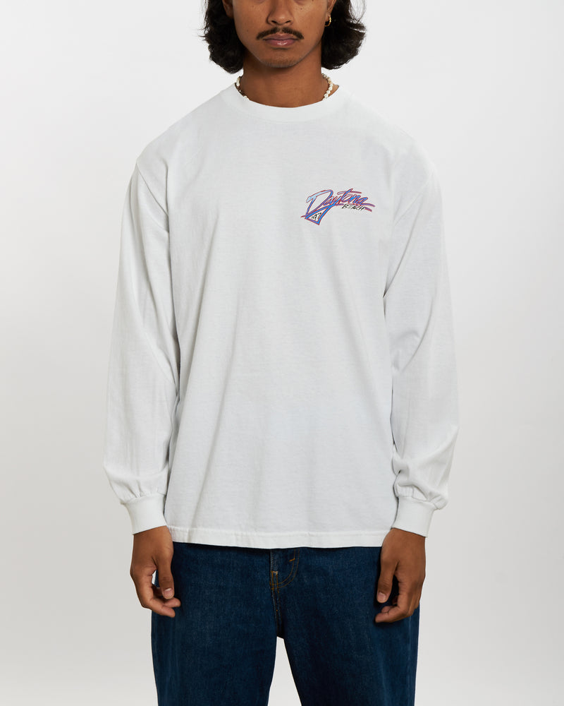 Vintage 1997 Daytona Beach Racing Long Sleeve Tee <br>L , The Real Deal , newtown, sydney, australia, thrift store, opshop, preloved, secondhand, sustainable, retro, antique, 70s, 80s, 90s, 2000s, 00s, fashion, clothing, streetwear, trendy, garment, style, boutique, store, shop, archive, sale, cheap, best, top