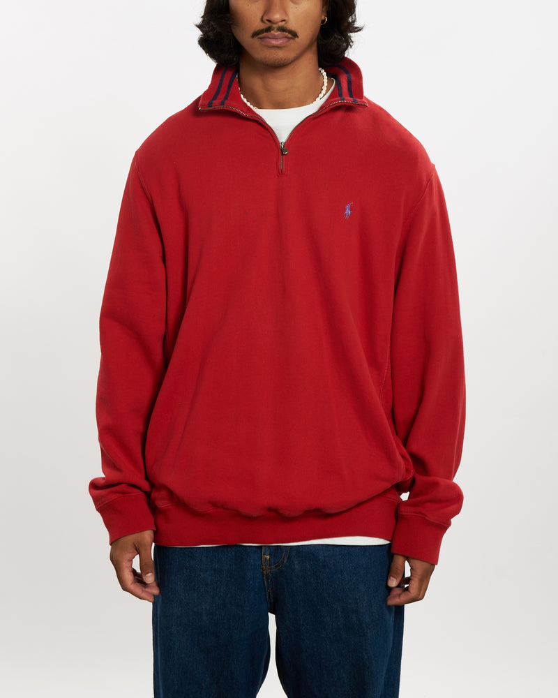 Vintage 90s Polo Ralph Lauren Quarter Zip Sweatshirt <br>XL , The Real Deal , newtown, sydney, australia, thrift store, opshop, preloved, secondhand, sustainable, retro, antique, 70s, 80s, 90s, 2000s, 00s, fashion, clothing, streetwear, trendy, garment, style, boutique, store, shop, archive, sale, cheap, best, top