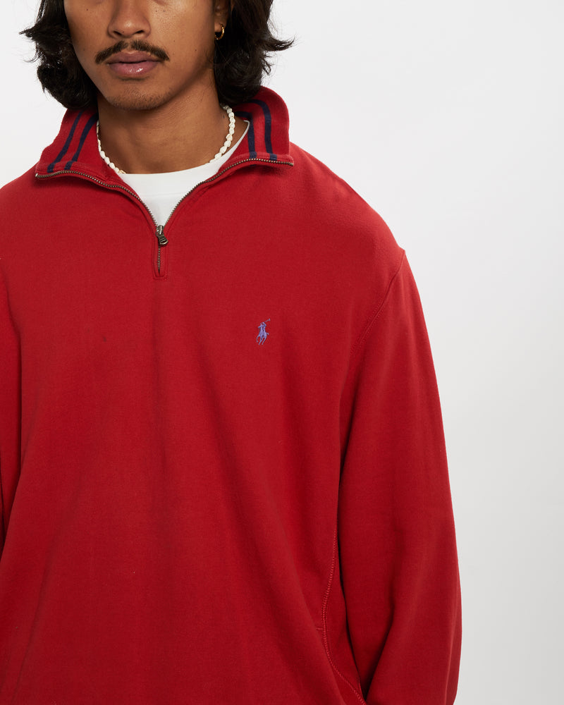 Vintage 90s Polo Ralph Lauren Quarter Zip Sweatshirt <br>XL , The Real Deal , newtown, sydney, australia, thrift store, opshop, preloved, secondhand, sustainable, retro, antique, 70s, 80s, 90s, 2000s, 00s, fashion, clothing, streetwear, trendy, garment, style, boutique, store, shop, archive, sale, cheap, best, top