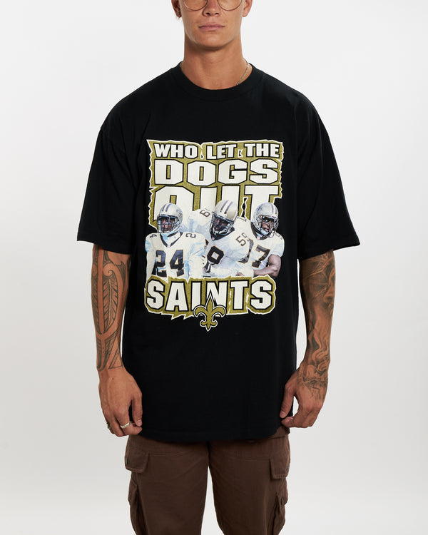 Vintage 90s NFL New Orleans Saints Tee <br>XL , The Real Deal , newtown, sydney, australia, thrift store, opshop, preloved, secondhand, sustainable, retro, antique, 70s, 80s, 90s, 2000s, 00s, fashion, clothing, streetwear, trendy, garment, style, boutique, store, shop, archive, sale, cheap, best, top