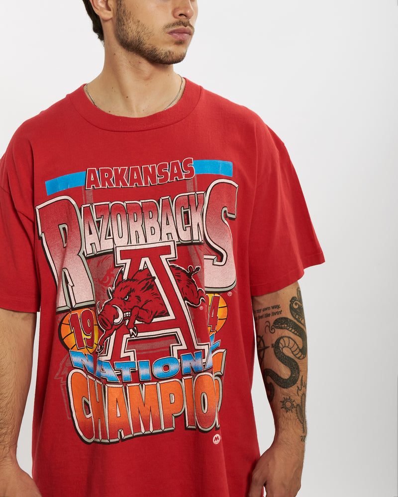 Vintage 90s NCAA University of Arkansas Razorbacks Tee <br>L , The Real Deal , newtown, sydney, australia, thrift store, opshop, preloved, secondhand, sustainable, retro, antique, 70s, 80s, 90s, 2000s, 00s, fashion, clothing, streetwear, trendy, garment, style, boutique, store, shop, archive, sale, cheap, best, top