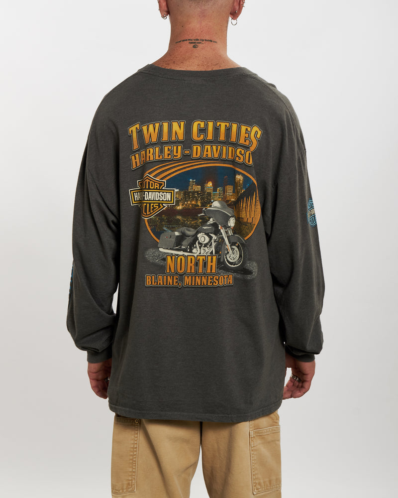 Vintage Harley Davidson Long Sleeve Tee <br>L , The Real Deal , newtown, sydney, australia, thrift store, opshop, preloved, secondhand, sustainable, retro, antique, 70s, 80s, 90s, 2000s, 00s, fashion, clothing, streetwear, trendy, garment, style, boutique, store, shop, archive, sale, cheap, best, top