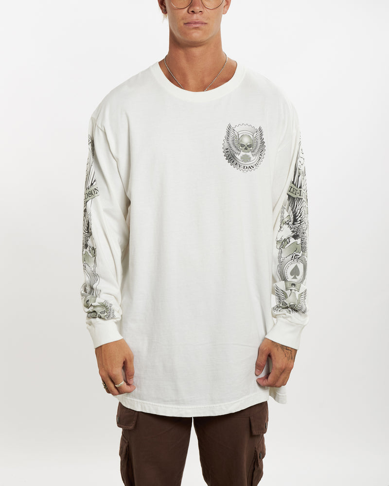 Vintage Harley Davidson Long Sleeve Tee <br>XL , The Real Deal , newtown, sydney, australia, thrift store, opshop, preloved, secondhand, sustainable, retro, antique, 70s, 80s, 90s, 2000s, 00s, fashion, clothing, streetwear, trendy, garment, style, boutique, store, shop, archive, sale, cheap, best, top