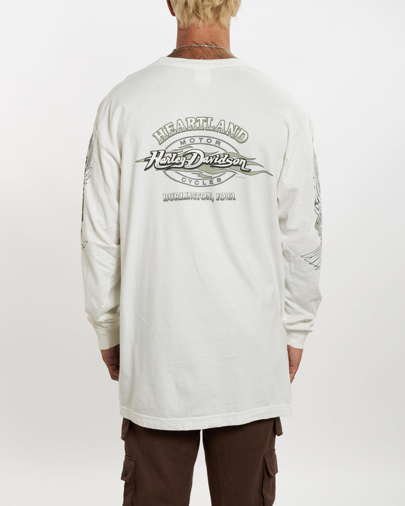 Vintage Harley Davidson Long Sleeve Tee <br>XL , The Real Deal , newtown, sydney, australia, thrift store, opshop, preloved, secondhand, sustainable, retro, antique, 70s, 80s, 90s, 2000s, 00s, fashion, clothing, streetwear, trendy, garment, style, boutique, store, shop, archive, sale, cheap, best, top