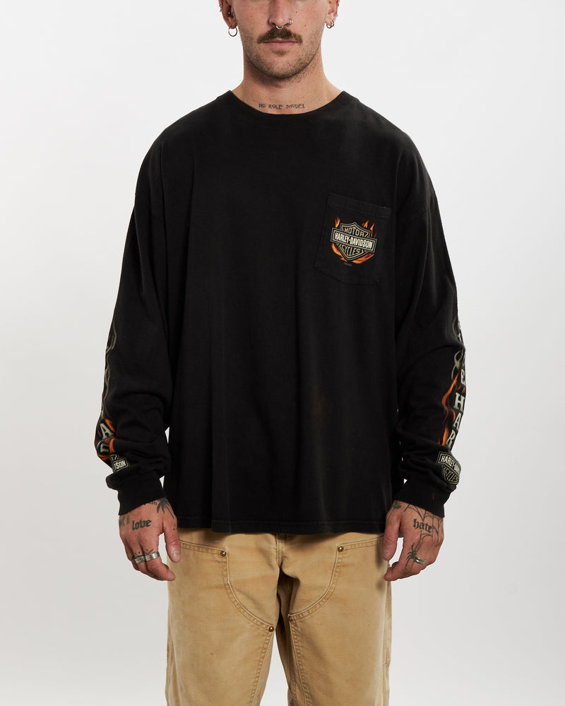 Vintage Harley Davidson Long Sleeve Tee <br>L , The Real Deal , newtown, sydney, australia, thrift store, opshop, preloved, secondhand, sustainable, retro, antique, 70s, 80s, 90s, 2000s, 00s, fashion, clothing, streetwear, trendy, garment, style, boutique, store, shop, archive, sale, cheap, best, top