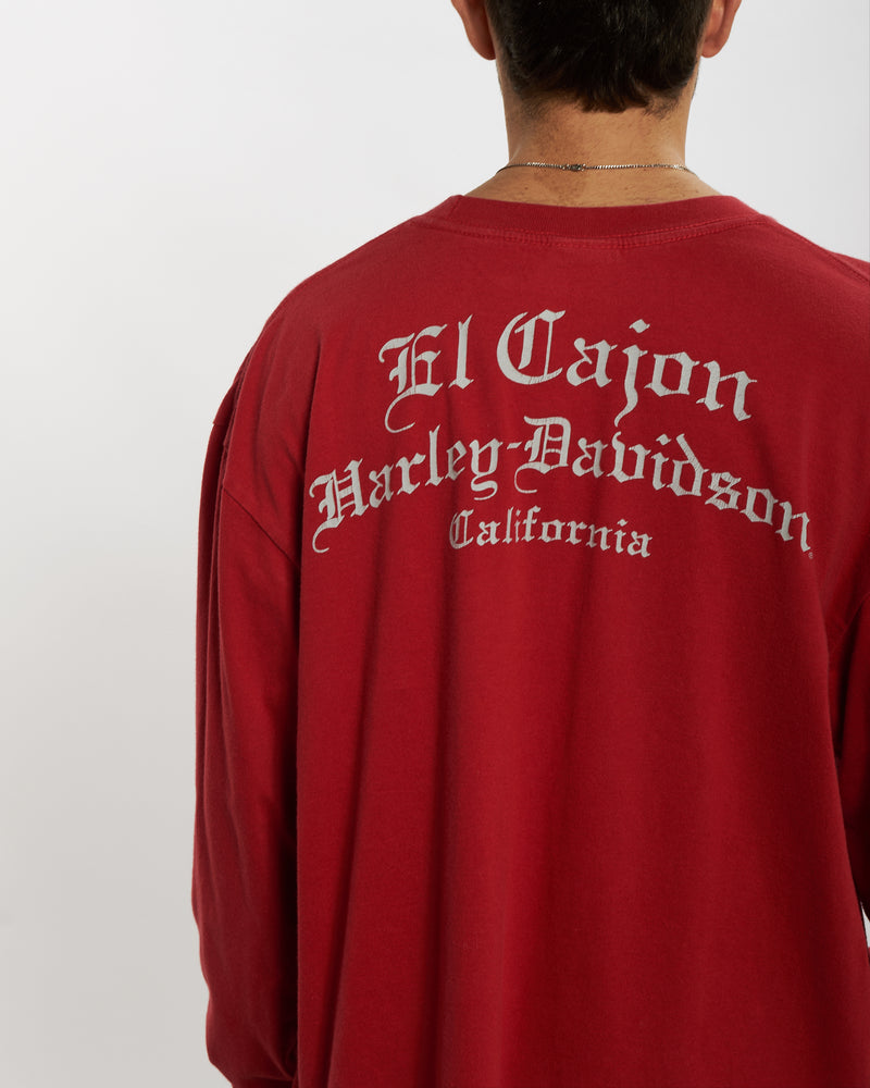 Vintage Harley Davidson Long Sleeve Tee <br>L , The Real Deal , newtown, sydney, australia, thrift store, opshop, preloved, secondhand, sustainable, retro, antique, 70s, 80s, 90s, 2000s, 00s, fashion, clothing, streetwear, trendy, garment, style, boutique, store, shop, archive, sale, cheap, best, top