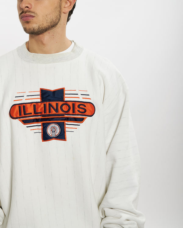 90s NCAA University of Illinois Fighting Illini Sweatshirt <br>L