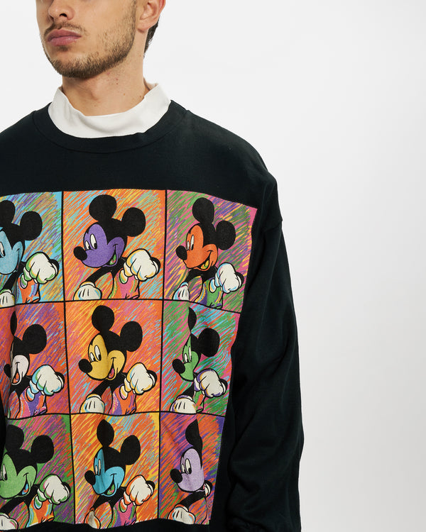 90s Disney Mickey Mouse Mock Neck Sweatshirt <br>L