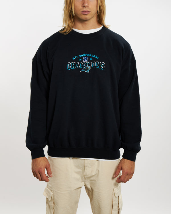 Vintage NFL Carolina Panthers Sweatshirt <br>XL , The Real Deal , newtown, sydney, australia, thrift store, opshop, preloved, secondhand, sustainable, retro, antique, 70s, 80s, 90s, 2000s, 00s, fashion, clothing, streetwear, trendy, garment, style, boutique, store, shop, archive, sale, cheap, best, top