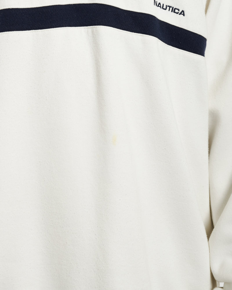 Vintage Nautica Quarter Zip Sweatshirt <br>L , The Real Deal , newtown, sydney, australia, thrift store, opshop, preloved, secondhand, sustainable, retro, antique, 70s, 80s, 90s, 2000s, 00s, fashion, clothing, streetwear, trendy, garment, style, boutique, store, shop, archive, sale, cheap, best, top