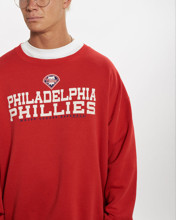Vintage MLB Philadelphia Phillies Sweatshirt <br>XL , The Real Deal , newtown, sydney, australia, thrift store, opshop, preloved, secondhand, sustainable, retro, antique, 70s, 80s, 90s, 2000s, 00s, fashion, clothing, streetwear, trendy, garment, style, boutique, store, shop, archive, sale, cheap, best, top