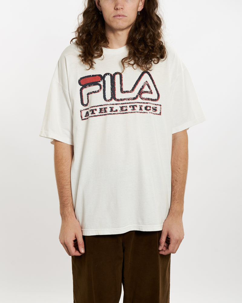 Vintage 90s Fila Athletics Tee <br>XL , The Real Deal , newtown, sydney, australia, thrift store, opshop, preloved, secondhand, sustainable, retro, antique, 70s, 80s, 90s, 2000s, 00s, fashion, clothing, streetwear, trendy, garment, style, boutique, store, shop, archive, sale, cheap, best, top