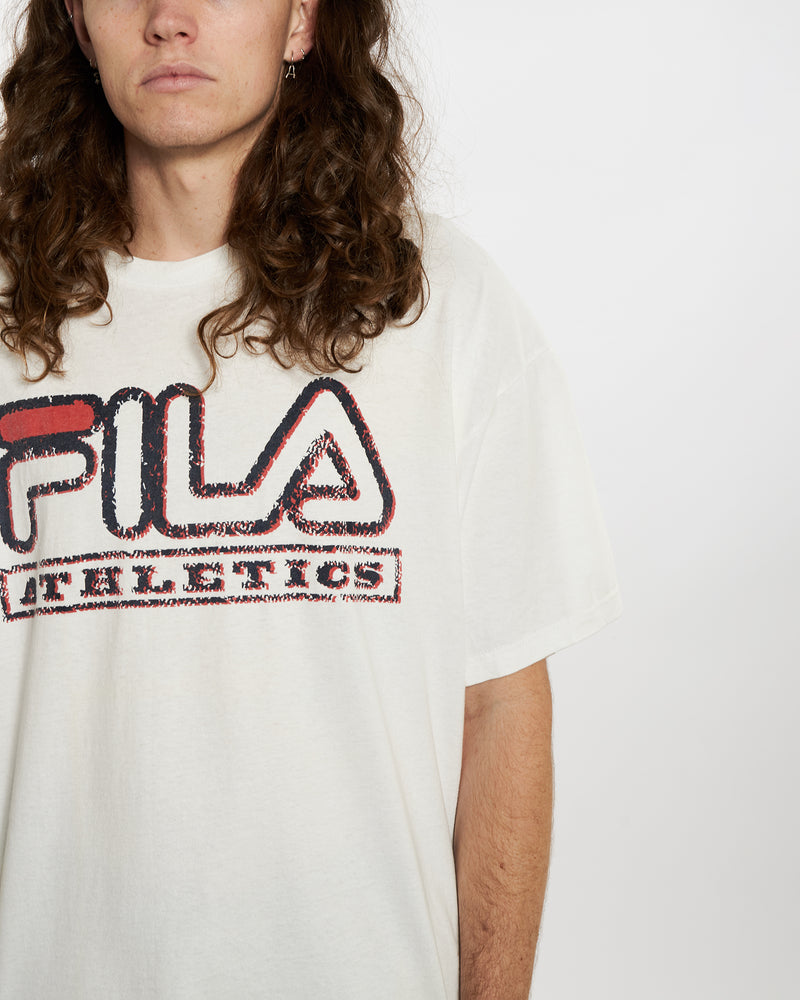 Vintage 90s Fila Athletics Tee <br>XL , The Real Deal , newtown, sydney, australia, thrift store, opshop, preloved, secondhand, sustainable, retro, antique, 70s, 80s, 90s, 2000s, 00s, fashion, clothing, streetwear, trendy, garment, style, boutique, store, shop, archive, sale, cheap, best, top