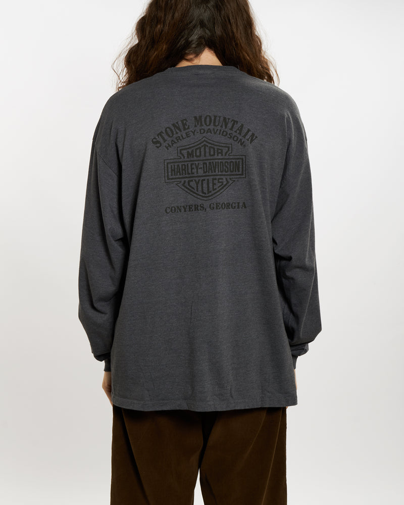 Vintage Harley Davidson Long Sleeve Tee <br>XL , The Real Deal , newtown, sydney, australia, thrift store, opshop, preloved, secondhand, sustainable, retro, antique, 70s, 80s, 90s, 2000s, 00s, fashion, clothing, streetwear, trendy, garment, style, boutique, store, shop, archive, sale, cheap, best, top