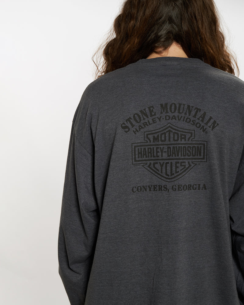 Vintage Harley Davidson Long Sleeve Tee <br>XL , The Real Deal , newtown, sydney, australia, thrift store, opshop, preloved, secondhand, sustainable, retro, antique, 70s, 80s, 90s, 2000s, 00s, fashion, clothing, streetwear, trendy, garment, style, boutique, store, shop, archive, sale, cheap, best, top