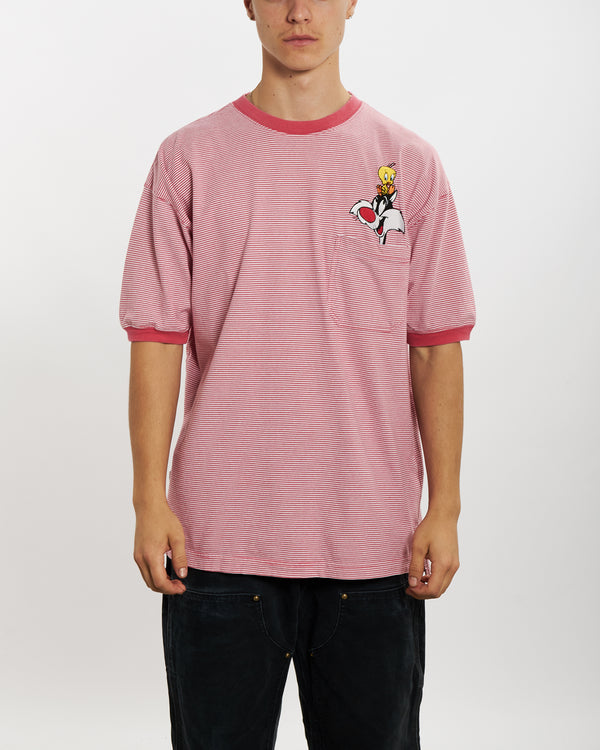 1997 Looney Tunes 'Tweety and Sylvester' Pocket Tee <br>L