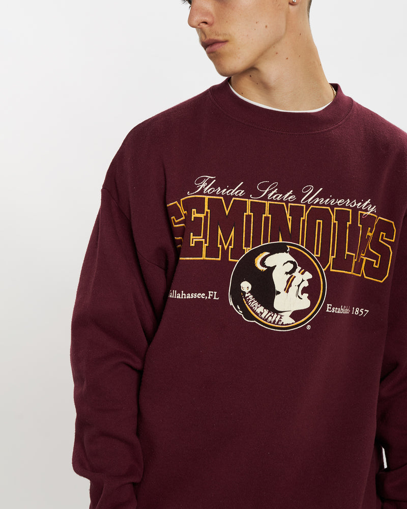 Vintage 90s NCAA Florida State University Seminoles Sweatshirt <br>L , The Real Deal , newtown, sydney, australia, thrift store, opshop, preloved, secondhand, sustainable, retro, antique, 70s, 80s, 90s, 2000s, 00s, fashion, clothing, streetwear, trendy, garment, style, boutique, store, shop, archive, sale, cheap, best, top