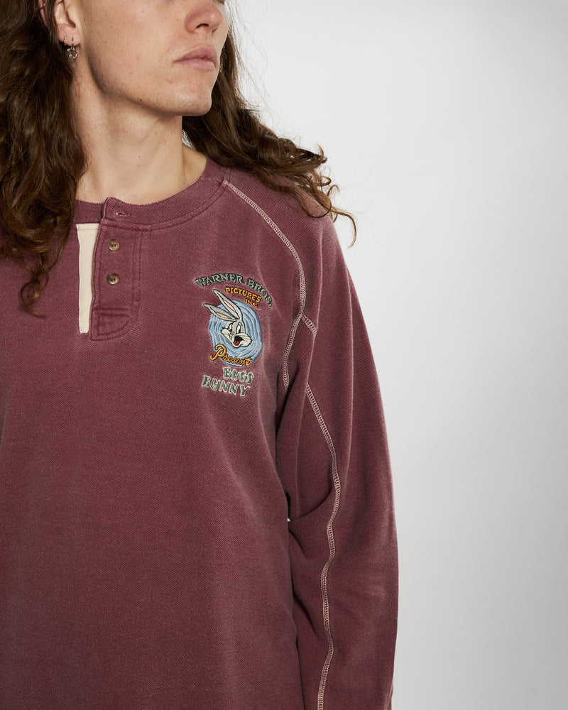 Vintage 90s Looney Tunes 'Bugs Bunny' Long Sleeve Shirt <br>XL , The Real Deal , newtown, sydney, australia, thrift store, opshop, preloved, secondhand, sustainable, retro, antique, 70s, 80s, 90s, 2000s, 00s, fashion, clothing, streetwear, trendy, garment, style, boutique, store, shop, archive, sale, cheap, best, top