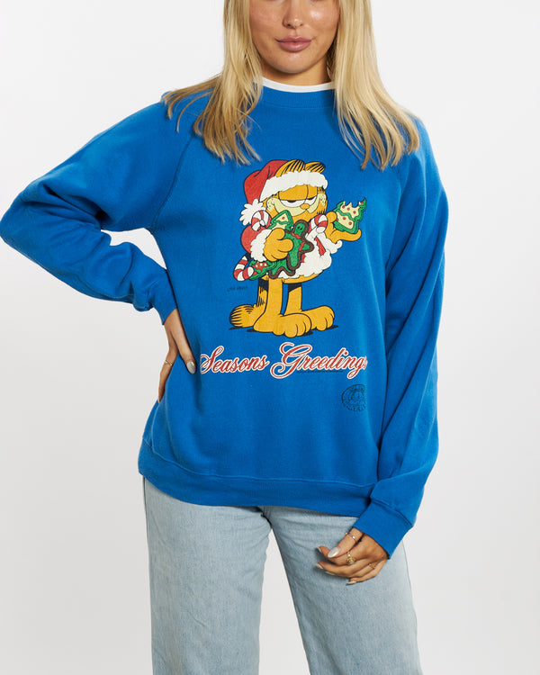 80s Garfield 'Seasons Greedings' Sweatshirt <br>M