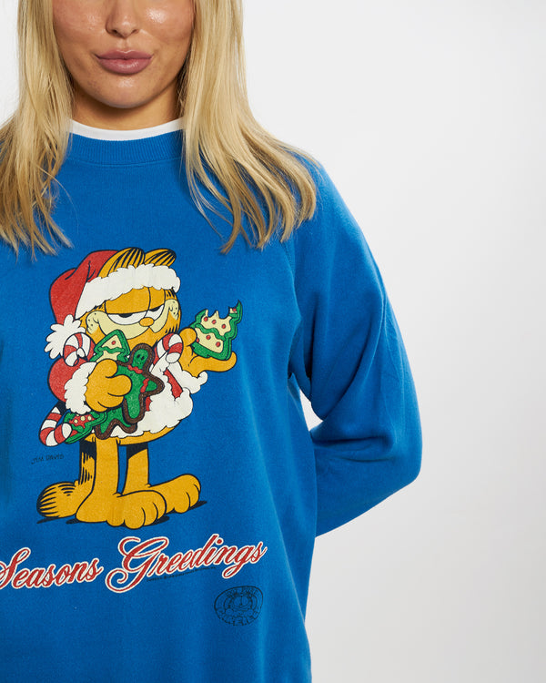80s Garfield 'Seasons Greedings' Sweatshirt <br>M