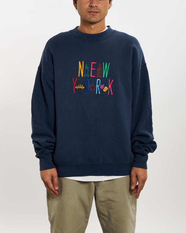 90s New York Embroidered Sweatshirt <br>L