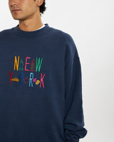 90s New York Embroidered Sweatshirt <br>L