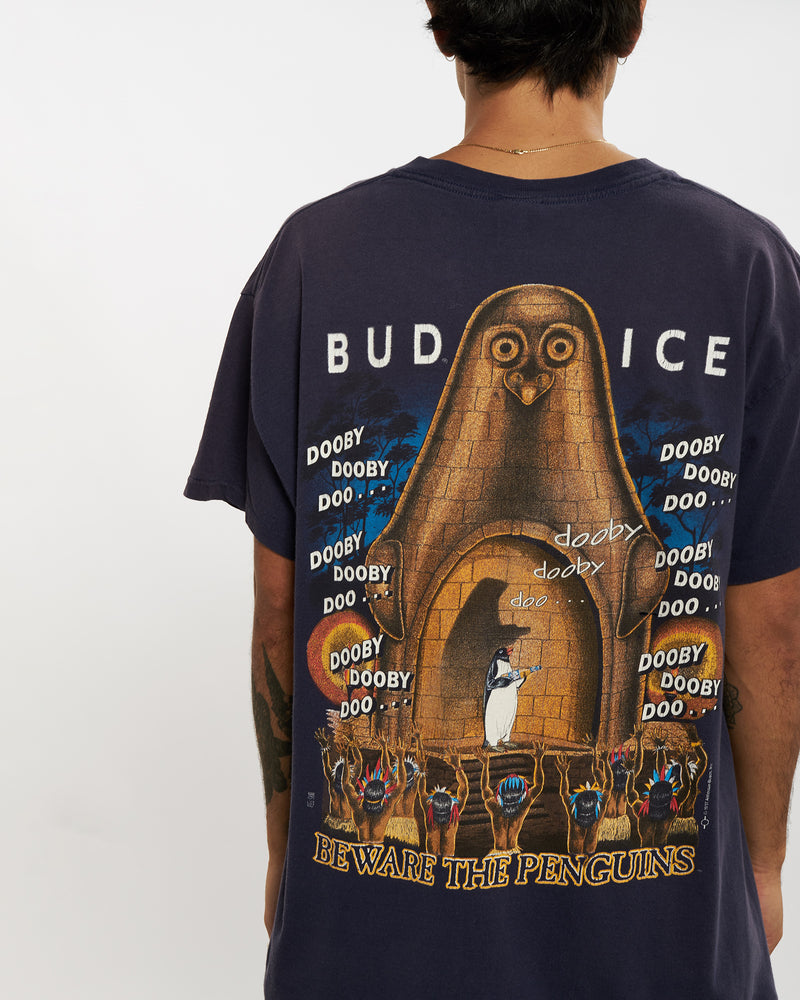 Vintage 1997 Bud Ice Tee <br>L , The Real Deal , newtown, sydney, australia, thrift store, opshop, preloved, secondhand, sustainable, retro, antique, 70s, 80s, 90s, 2000s, 00s, fashion, clothing, streetwear, trendy, garment, style, boutique, store, shop, archive, sale, cheap, best, top