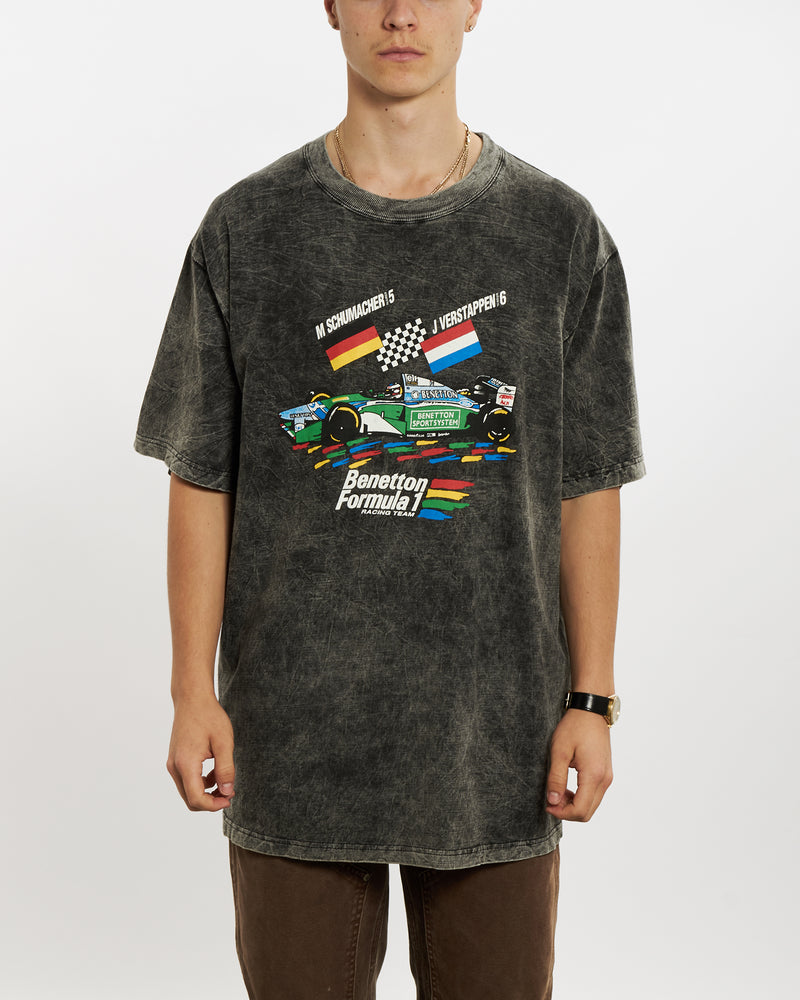 Vintage 90s Benetton Formula 1 Racing Tee <br>L , The Real Deal , newtown, sydney, australia, thrift store, opshop, preloved, secondhand, sustainable, retro, antique, 70s, 80s, 90s, 2000s, 00s, fashion, clothing, streetwear, trendy, garment, style, boutique, store, shop, archive, sale, cheap, best, top