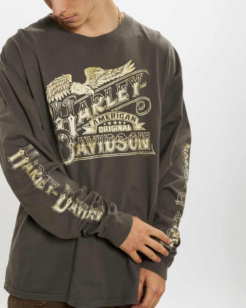 Vintage Harley Davidson Long Sleeve Tee <br>L , The Real Deal , newtown, sydney, australia, thrift store, opshop, preloved, secondhand, sustainable, retro, antique, 70s, 80s, 90s, 2000s, 00s, fashion, clothing, streetwear, trendy, garment, style, boutique, store, shop, archive, sale, cheap, best, top