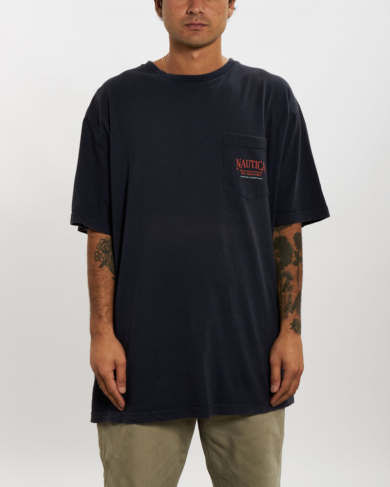 Vintage Nautica Pocket Tee <br>L