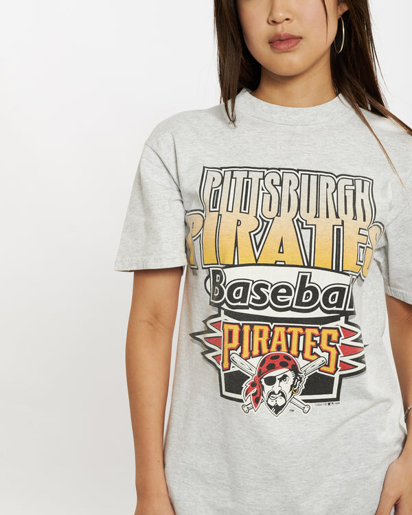 Vintage 1998 MLB Pittsburgh Pirates Tee <br>S , The Real Deal , newtown, sydney, australia, thrift store, opshop, preloved, secondhand, sustainable, retro, antique, 70s, 80s, 90s, 2000s, 00s, fashion, clothing, streetwear, trendy, garment, style, boutique, store, shop, archive, sale, cheap, best, top