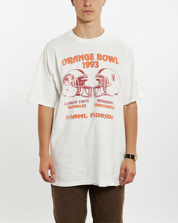 1993 NCAA Seminoles v Cornhuskers Orange Bowl Tee <br>L